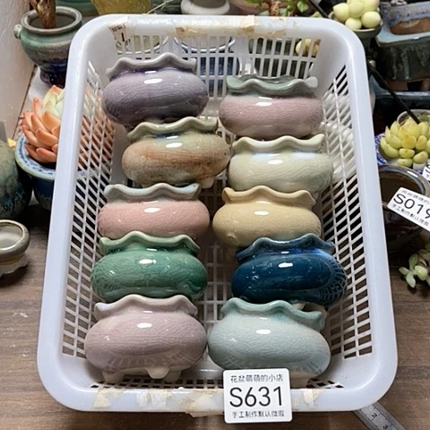 紫砂花盆631微瑕品口径4.5左右