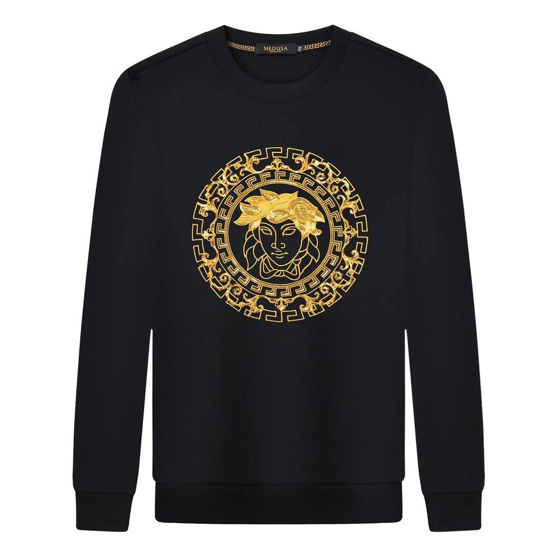 【石墨烯面料】MeduSa/美杜莎新款卫衣秋冬高端男刺绣圆领长袖52203