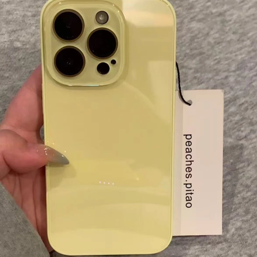 夏日小清新全包镜头膜适用iPhone16苹果15pro手机壳13/14玻璃壳12