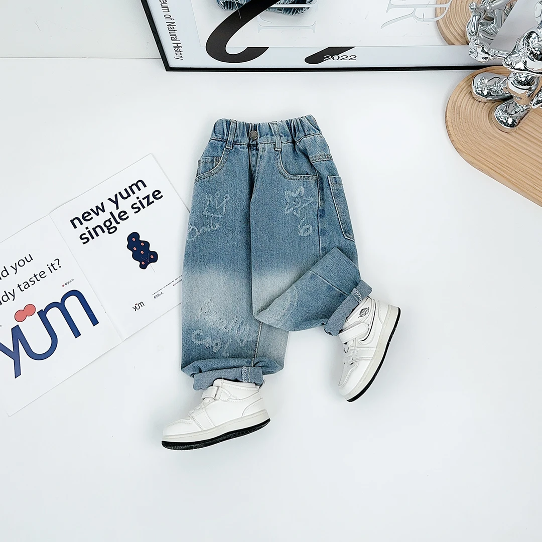 男童裤子春夏款儿童牛仔裤2025新款春装潮 JH018 悠悠童话童装