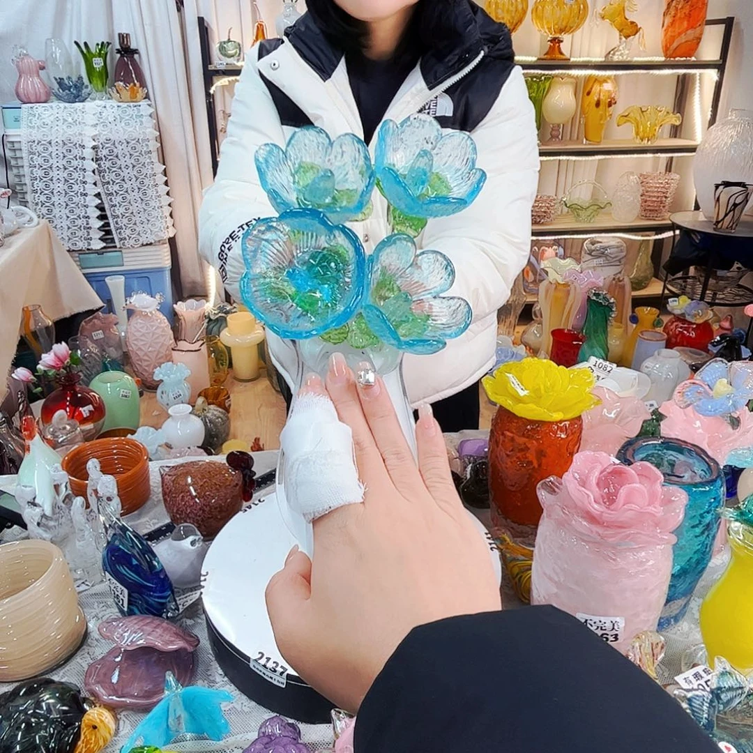 4朵樱花家悦美居琉璃摆件
