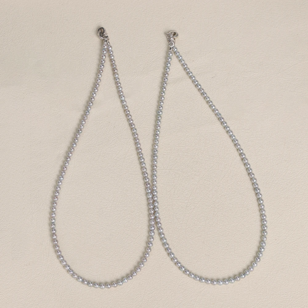 【叭哒不惑】S925银3.5-4akoya银蓝海水珍珠项链含扣41cm多样性发一