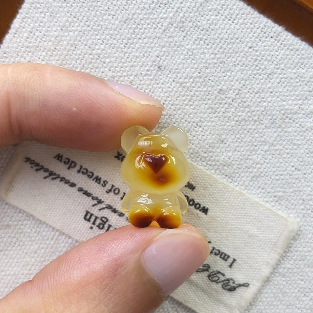 渡***花未镶嵌琥珀珠宝奇石小熊
