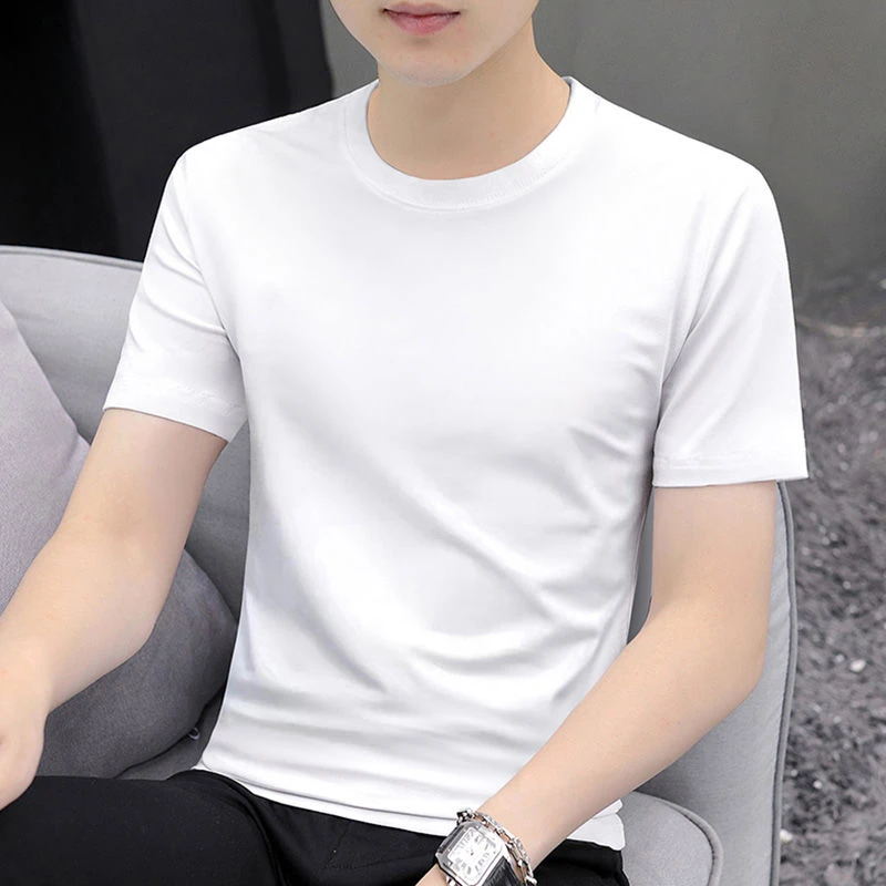 短袖T恤男潮牌潮流百搭2025新款夏季打底衫修身内搭半袖上衣