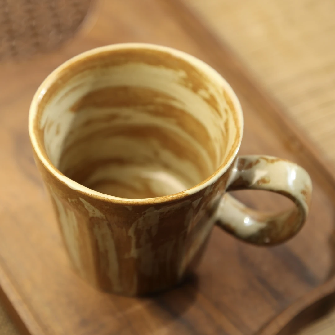 你家缺一个陶瓷手工复古侘寂风马克杯创意粗陶咖啡杯简约