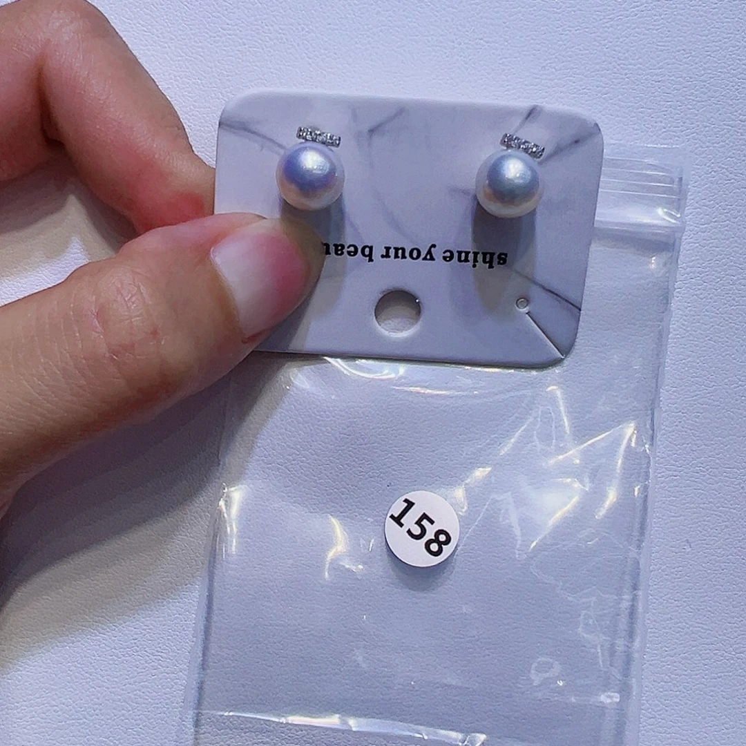 银S925镶嵌耳饰淡水珍珠