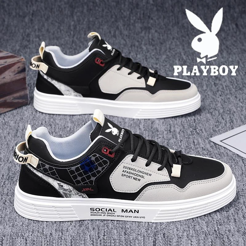 花花公子秋冬季男鞋2025新款运动百搭小白鞋子男休闲潮牌劳保板鞋