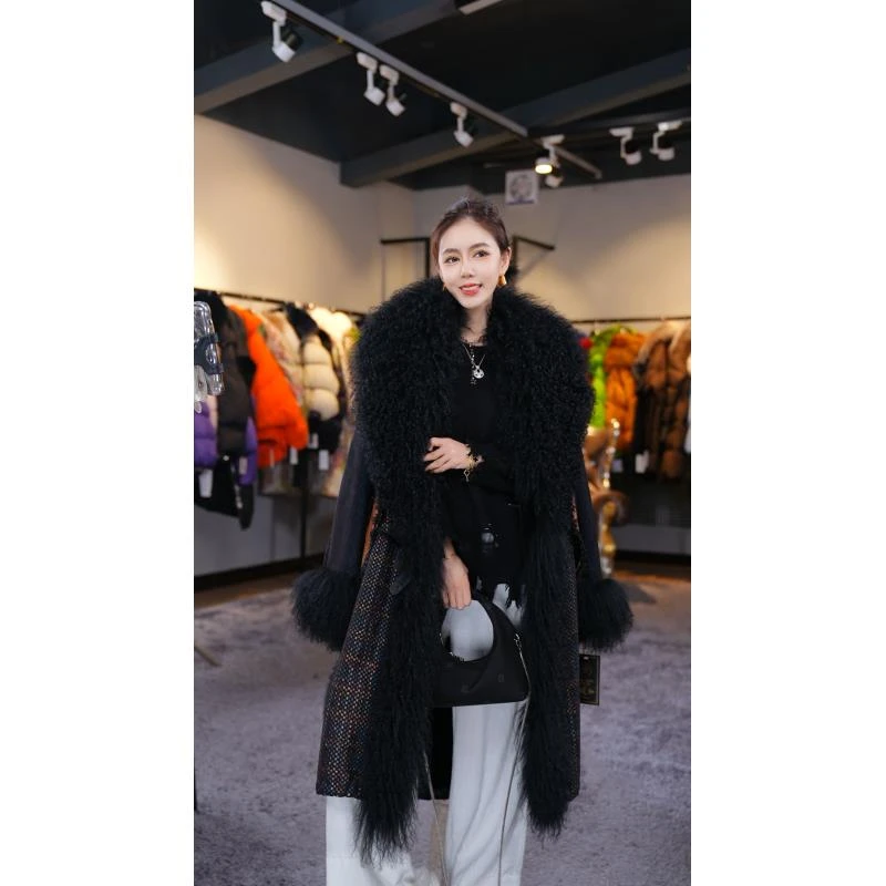 YJ【邢邢推荐】新款皮毛一体羊毛皮时尚高端外套88280