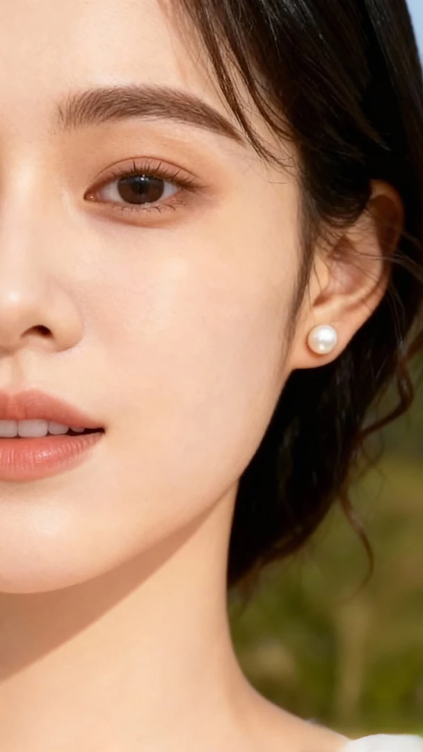 925银耳饰 新疆西藏包邮简约素耳钉炫彩银针日常百搭时尚淡水珠