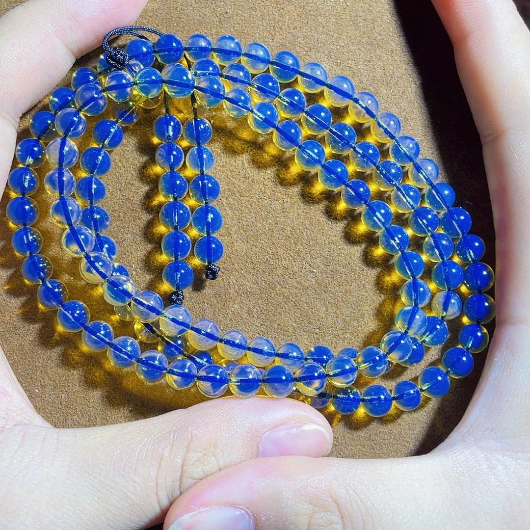 蓝珀未镶嵌裸石5加108净水天空蓝