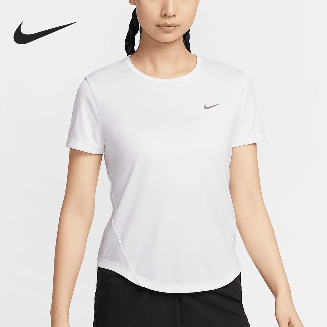 Nike/耐克正品DRI-FIT女士透气训练针织运动短袖一秒入夏