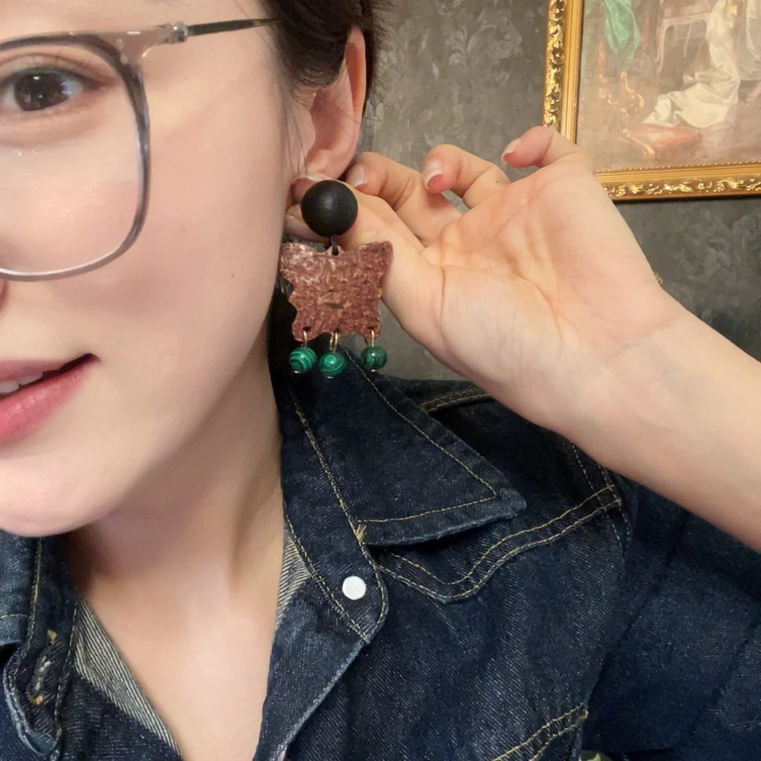 T***y琉璃黄铜925银耳钉