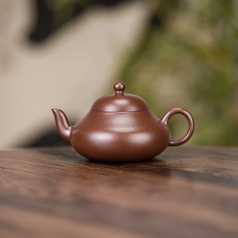 【矮梨】 原矿紫朱泥  150cc 手工制作 内推孔  宜兴紫砂壶