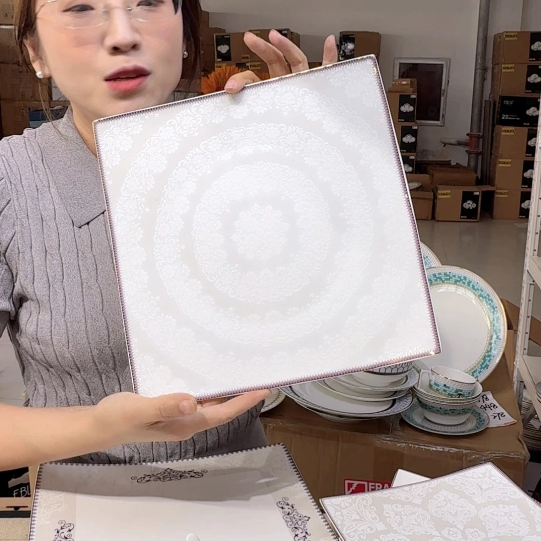 骨瓷高骨10.5英寸平盘27cm一个外贸骨瓷