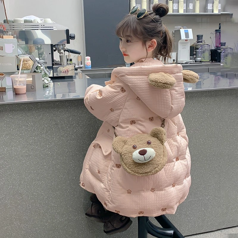 巴拉开门女童洋气羽绒服冬装2026新款儿童冬女女童多巴胺