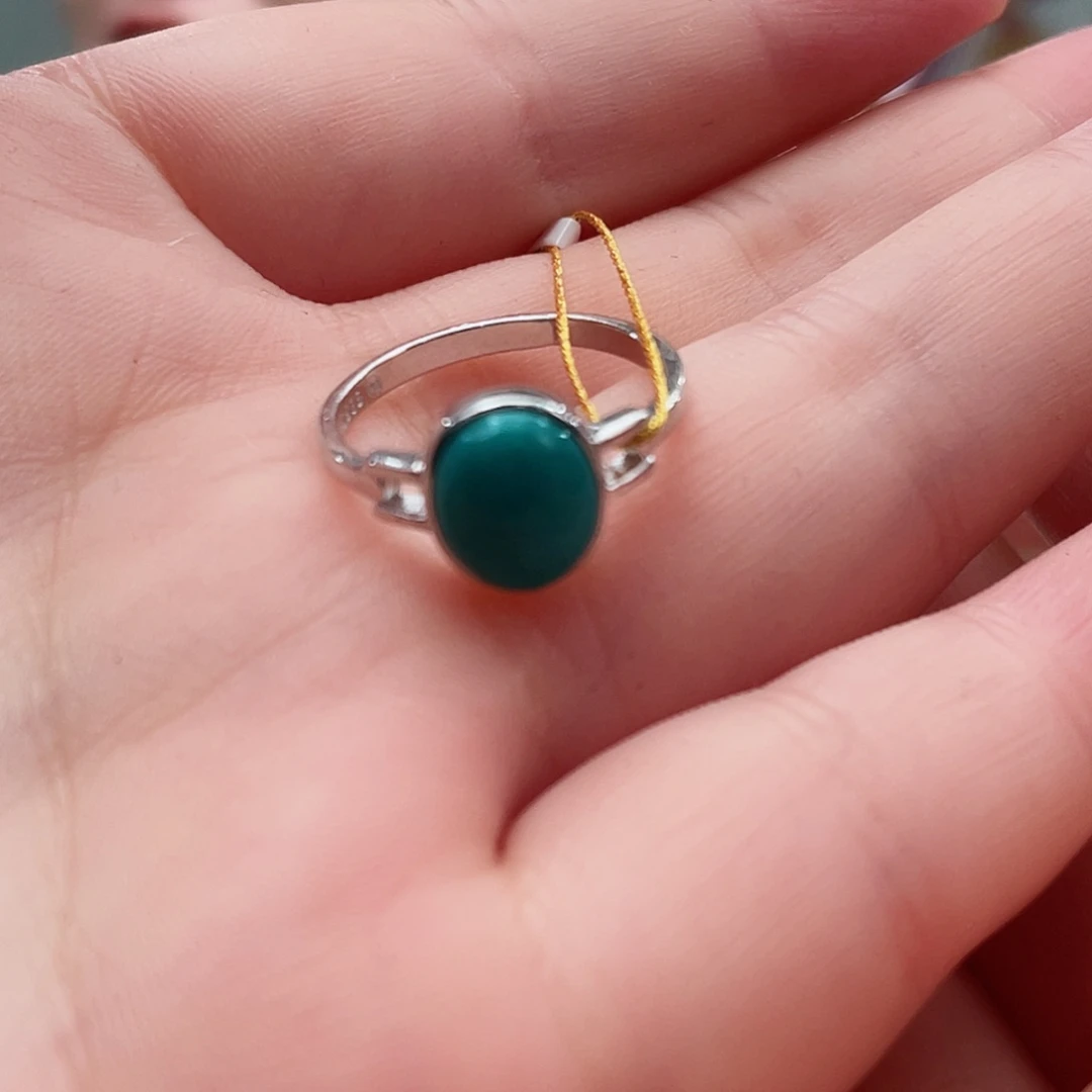 绿松石戒指银S925镶嵌