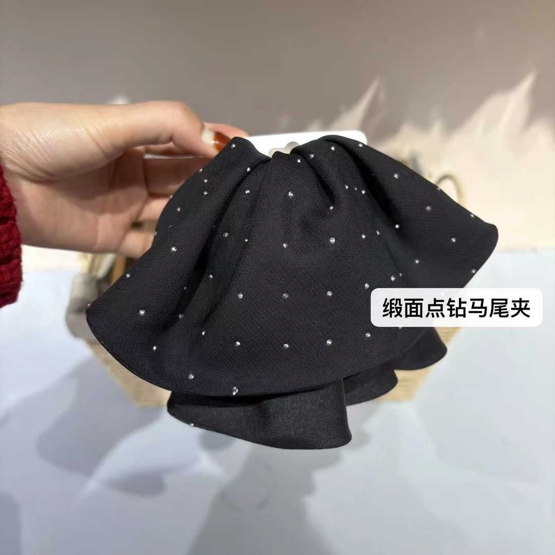 霞霞严选高品质缎面点钻马尾夹AWR0500120