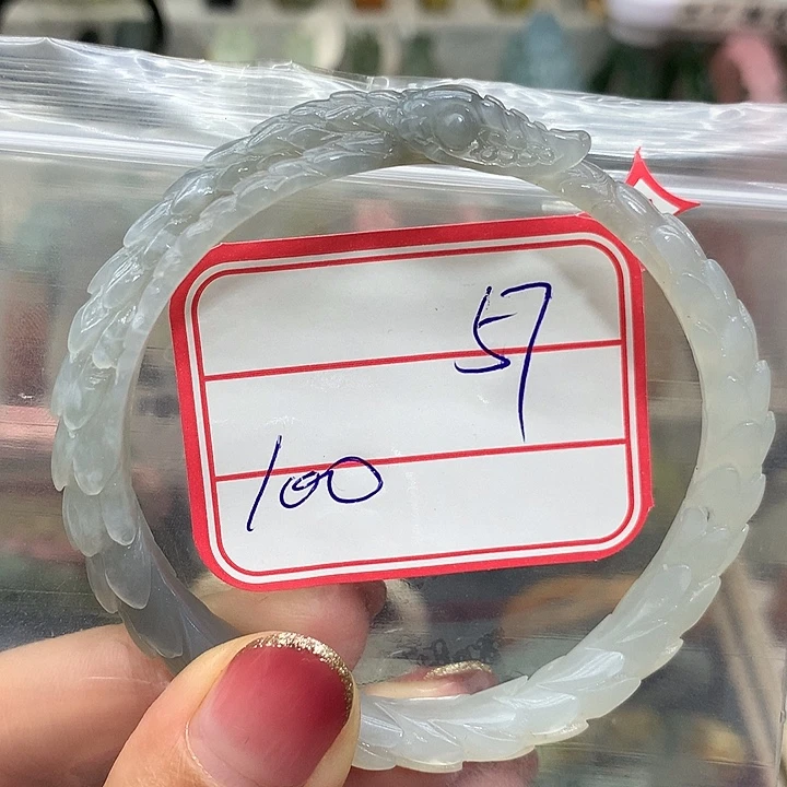 和***弦蛇纹石玉未镶嵌手镯