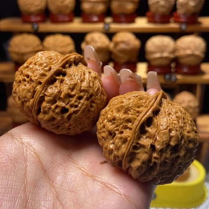 吊坠文玩核桃福虎元宝5