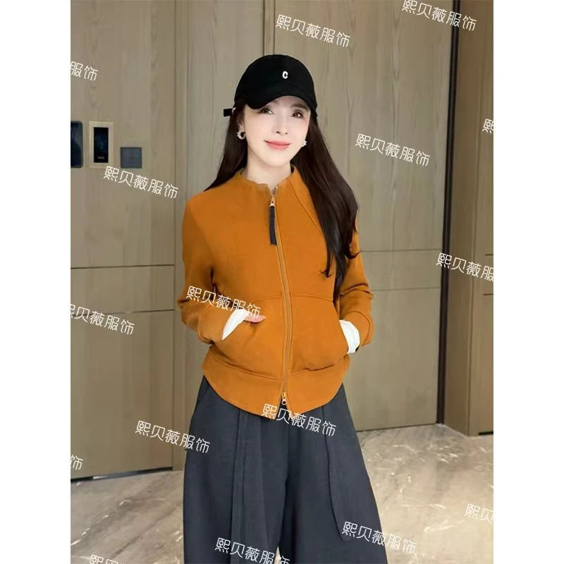 【浮浮款，只出不进】女士立领双拉链双腰线显瘦卫衣 G5352