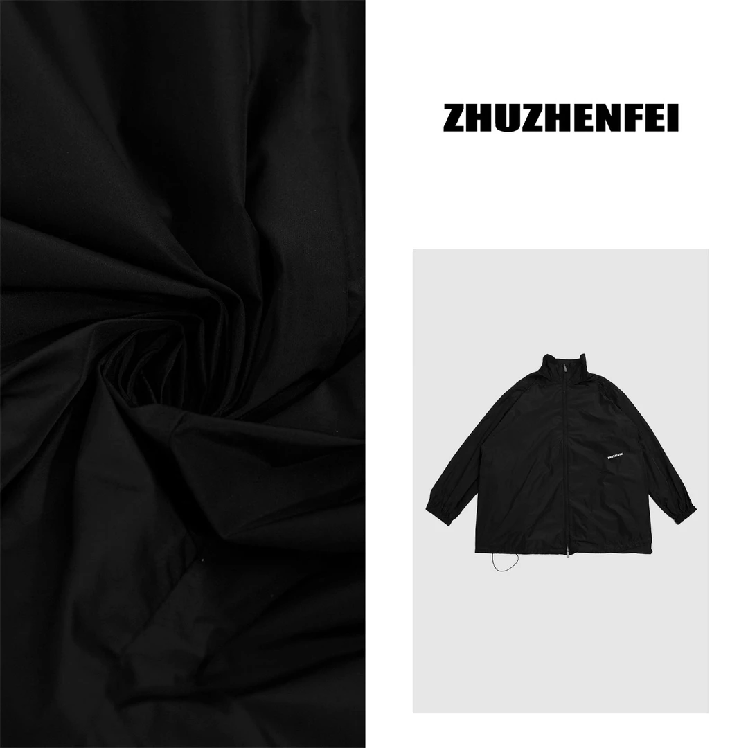 ZHUZHENFEI【慢调巴黎】黑色中性薄款百搭中长款外套-Z351026