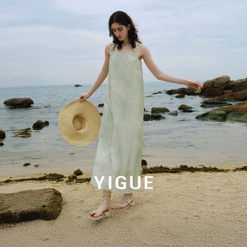 【新东方】亦谷吊带连衣裙女2025夏季新款爆款氛围感长裙子G5SAL076