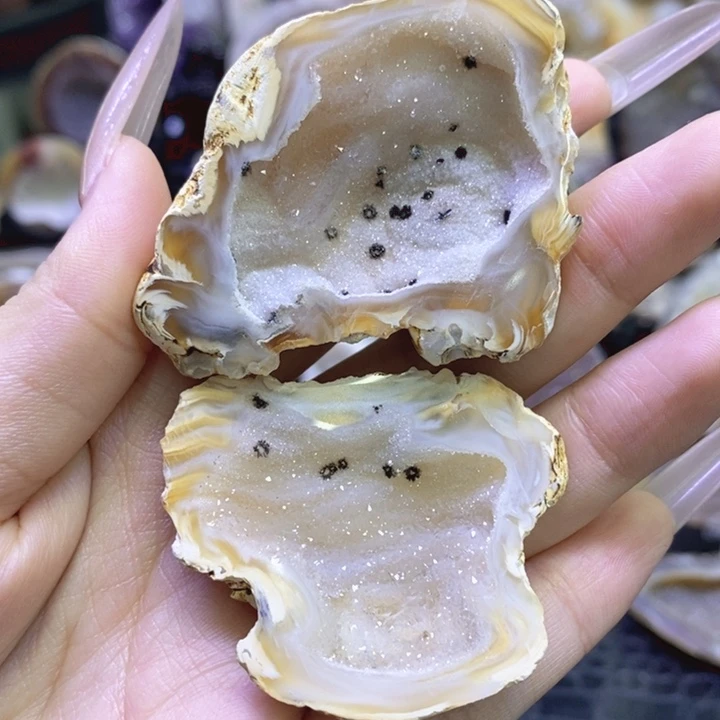 未镶嵌珠宝半成品紫晶彩晶小饼干