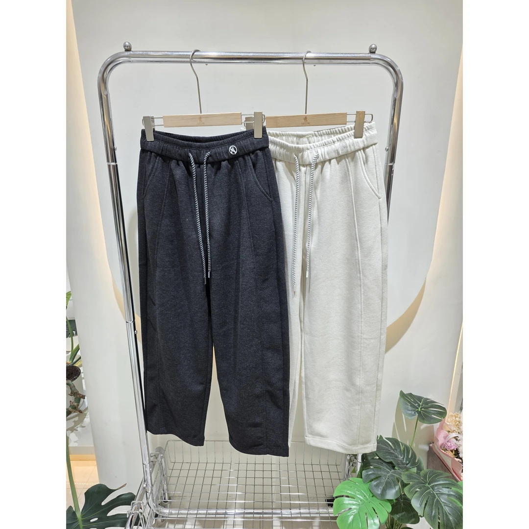 ⭐不加绒⭐圆刺绣标松紧腰休闲裤-卡码拍小