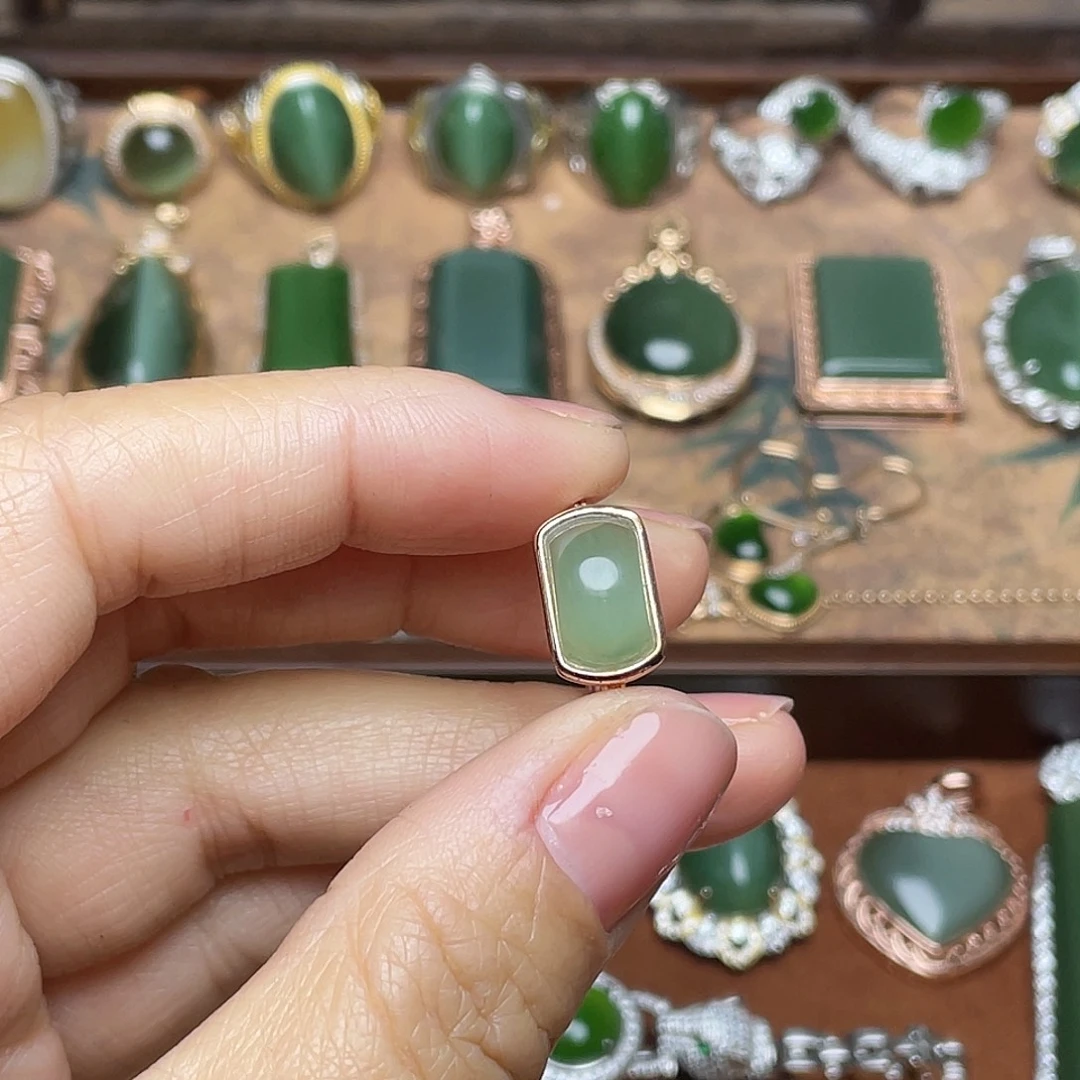 和田玉（碧玉）未镶嵌吊坠(赠链)