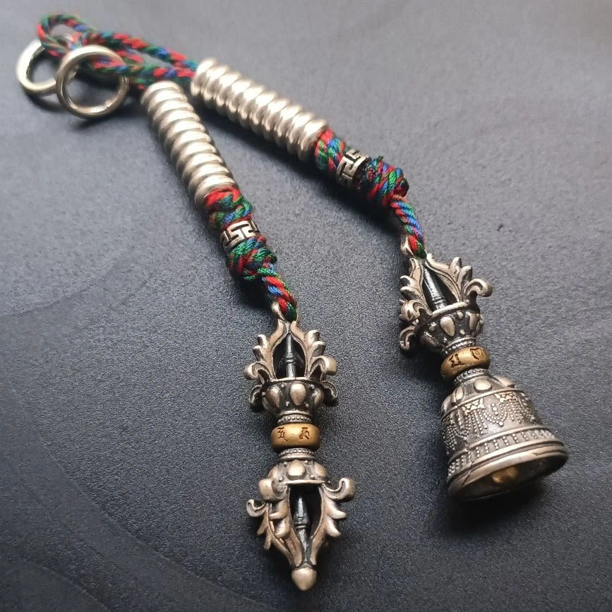 银色精工藏式做旧系数铃杵侧挂记子尺寸6+大尺寸纹王记数配饰男女