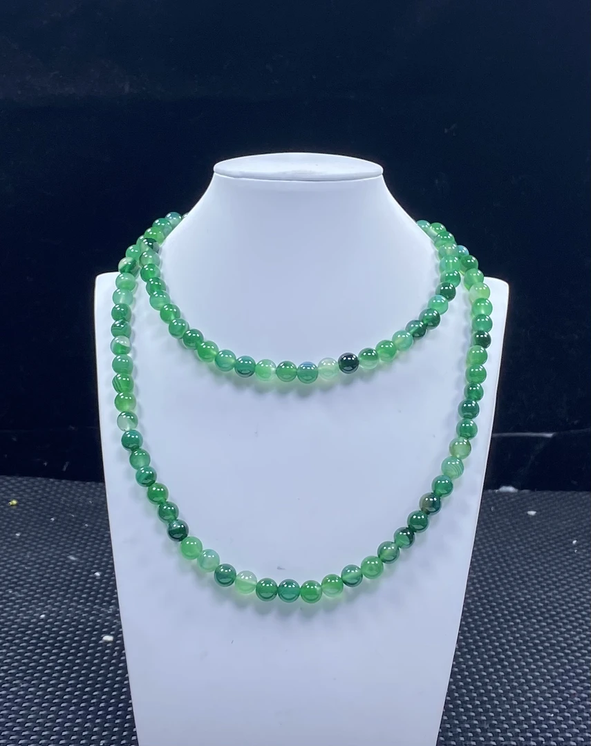 绿色玛瑙8mm 108项链发一条J03