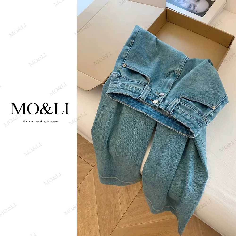 【YUYU Store】“春见”高端线裤型九分牛仔裤窄版直筒裤