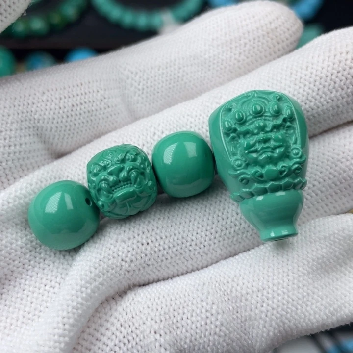 高瓷深绿12mm配饰一套