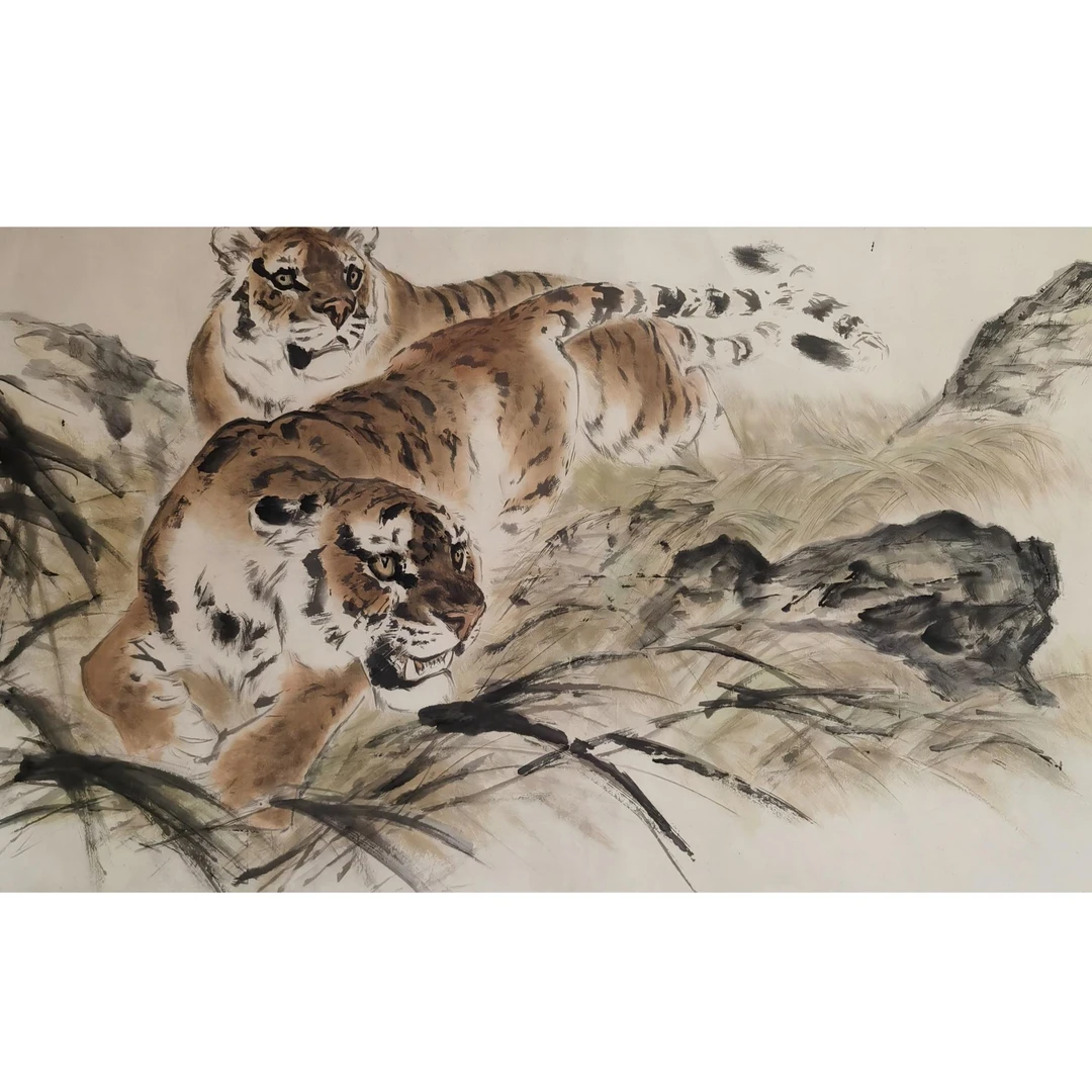 【辽拍】V250709-2-604《虎》（7.5平尺）纸本镜片 yy1206w