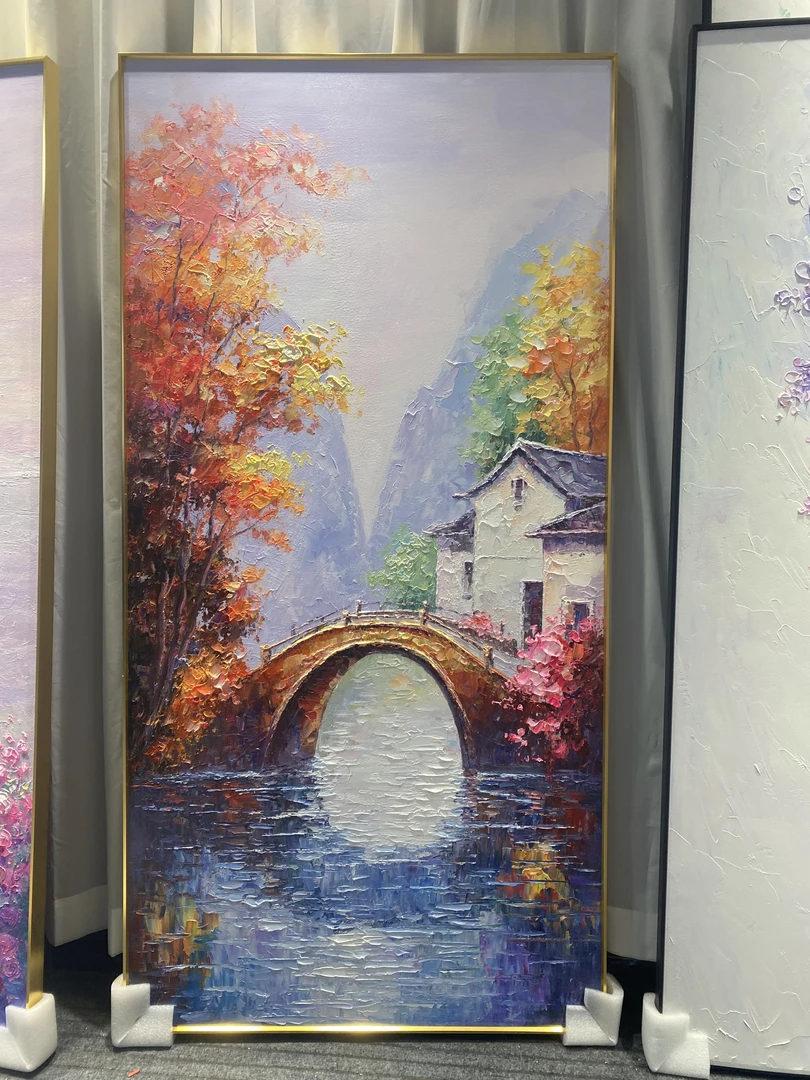【古镇】纯手绘油画 玄关艺术挂画
