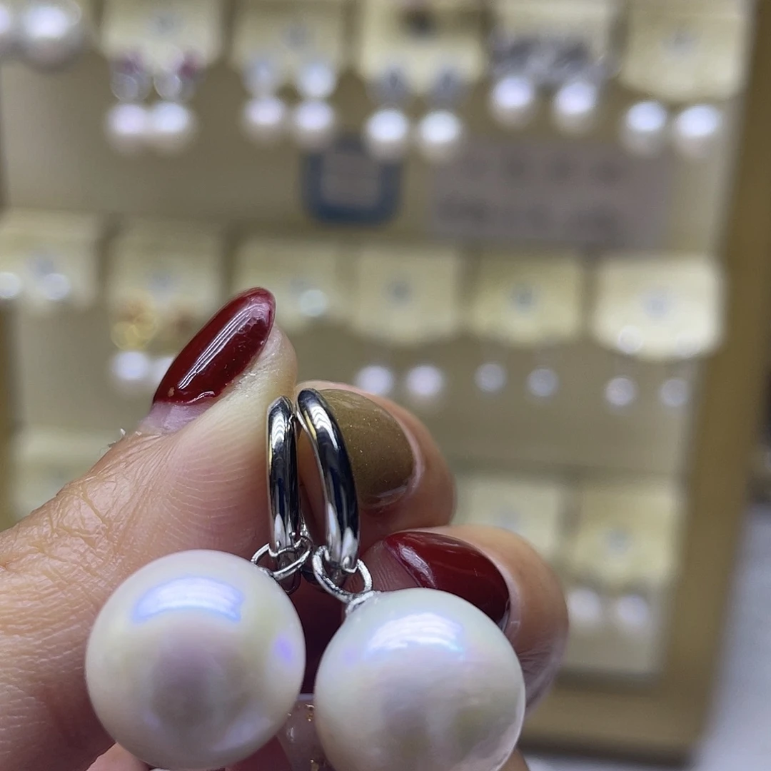 淡水珍珠耳饰银S925镶嵌