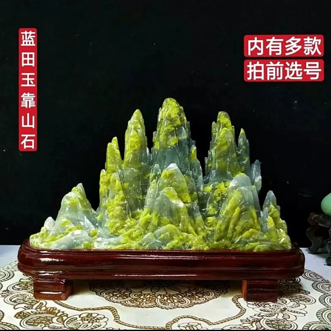奇石天然蓝田靠山石鱼缸造景笔架山客厅玄关办公装饰品收藏摆件