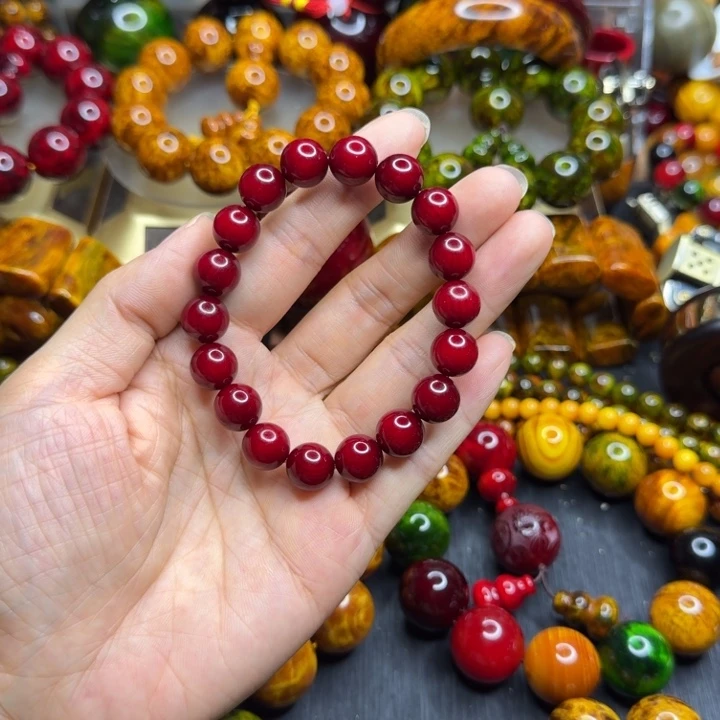 松木琥珀木文玩手串