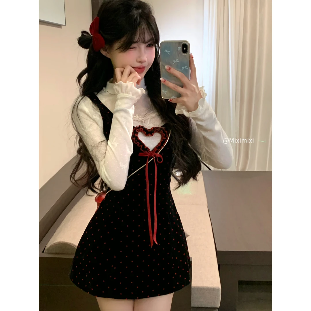 瑞茜·威瑟斯捕心猎手 春秋甜美显瘦收腰连衣裙长袖上衣R6001-1H