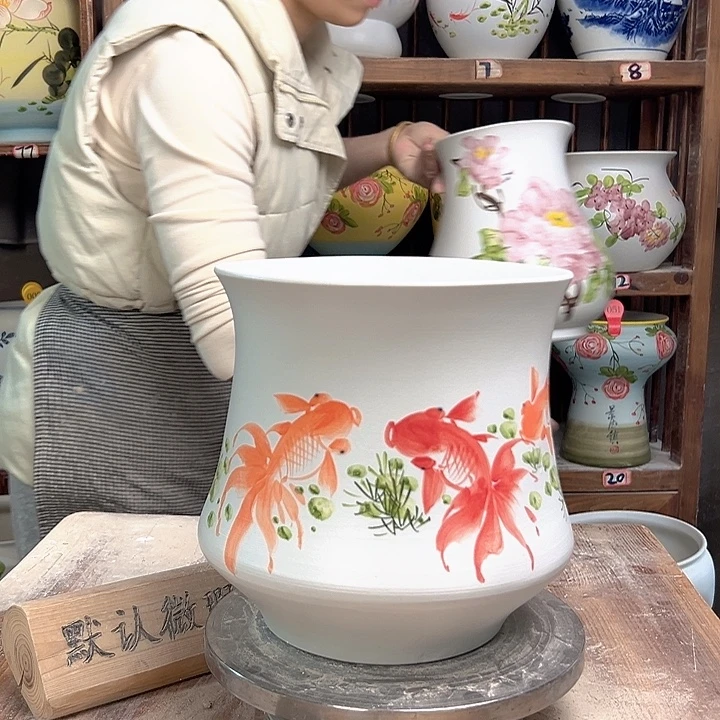 陶小蛮腰哑光白鲸鱼陶瓷陶瓷陶瓷他陶