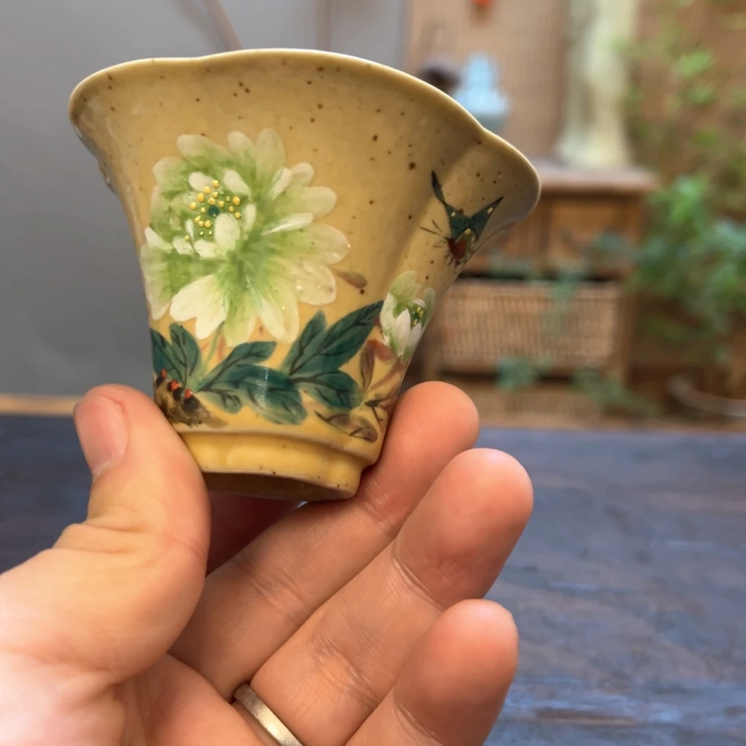 杯柴烧手工手绘陶瓷