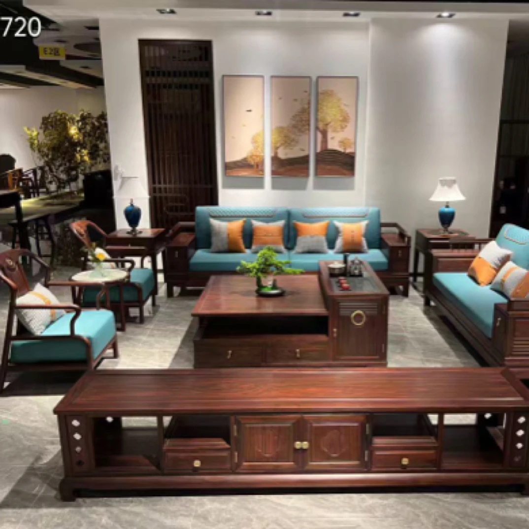 设计可防水榫卯结构实木沙发，占地面积400x400