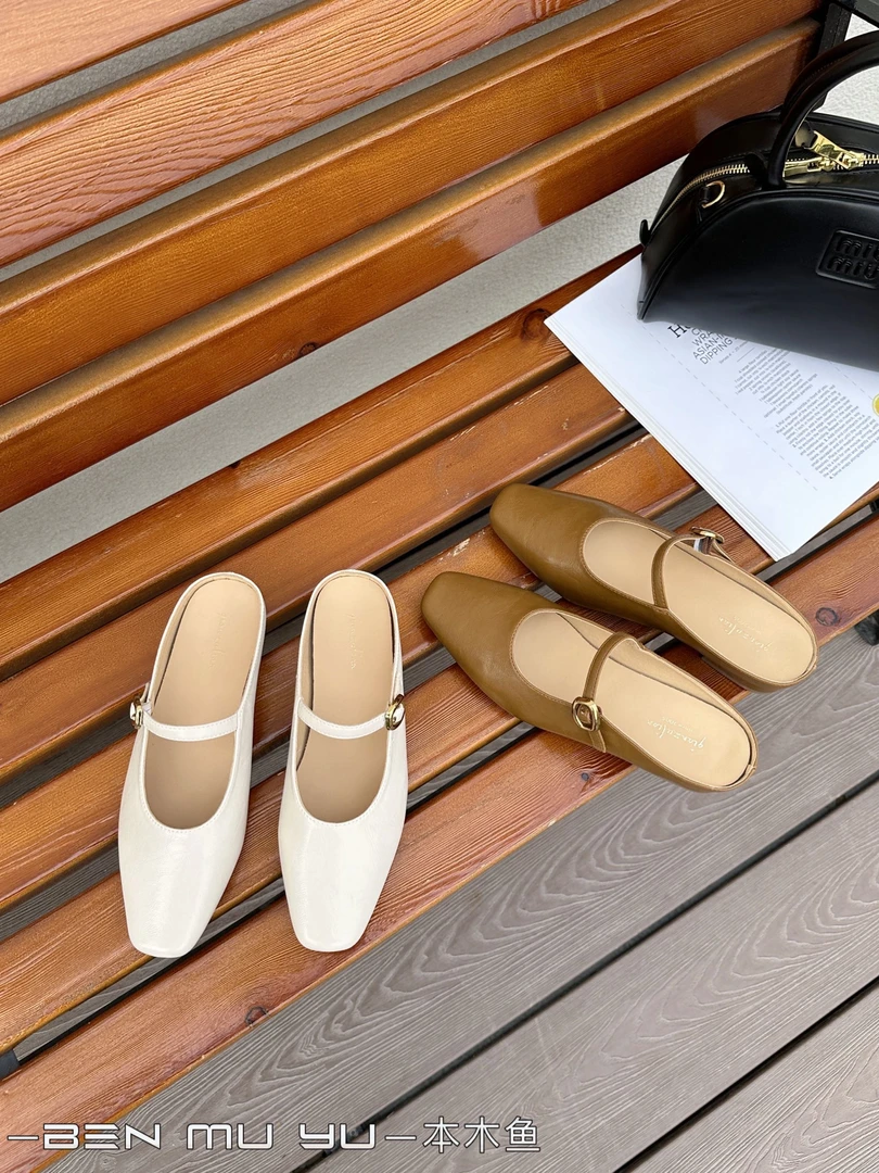 法式软底包头拖鞋女外穿2025春季新款平底单鞋仙女风凉拖鞋配裙子