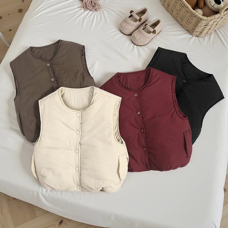 儿童棉马甲外穿加厚冬季背心男女童韩版保暖坎肩