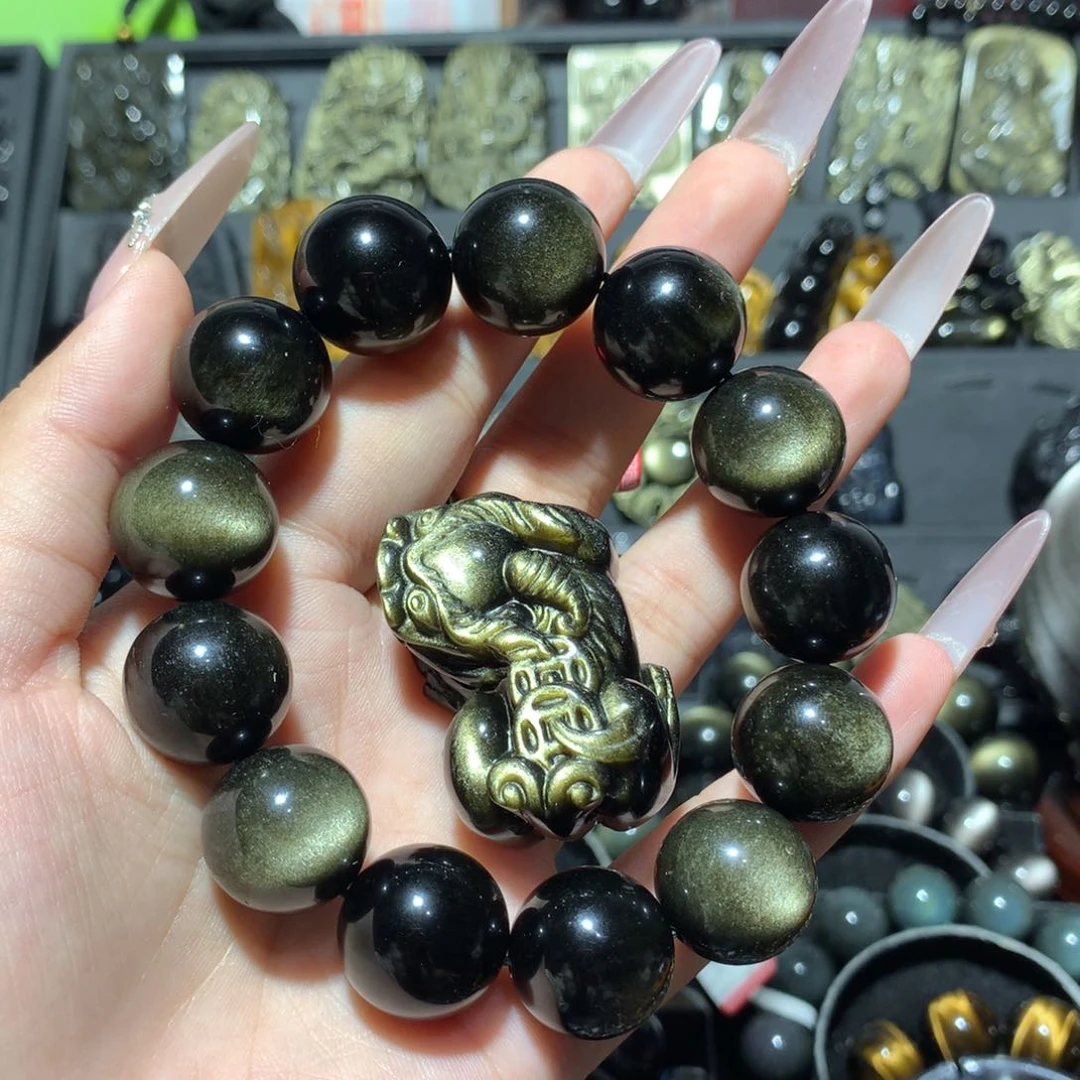 未镶嵌黑曜岩手链坚**底