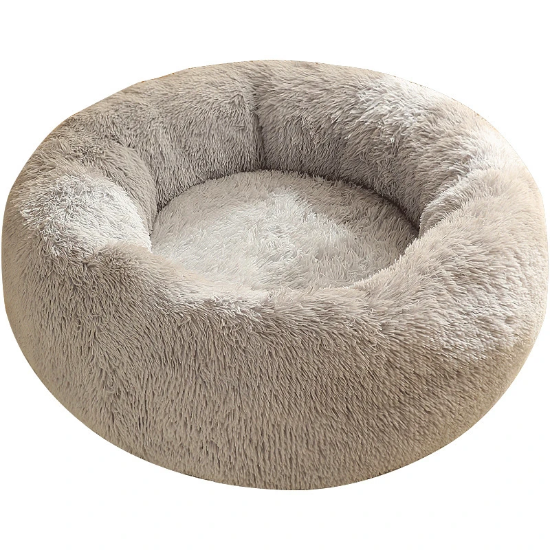 长毛绒冬季加大圆窝宠物窝可拆卸圆形猫狗窝拉链款加厚款保暖长毛
