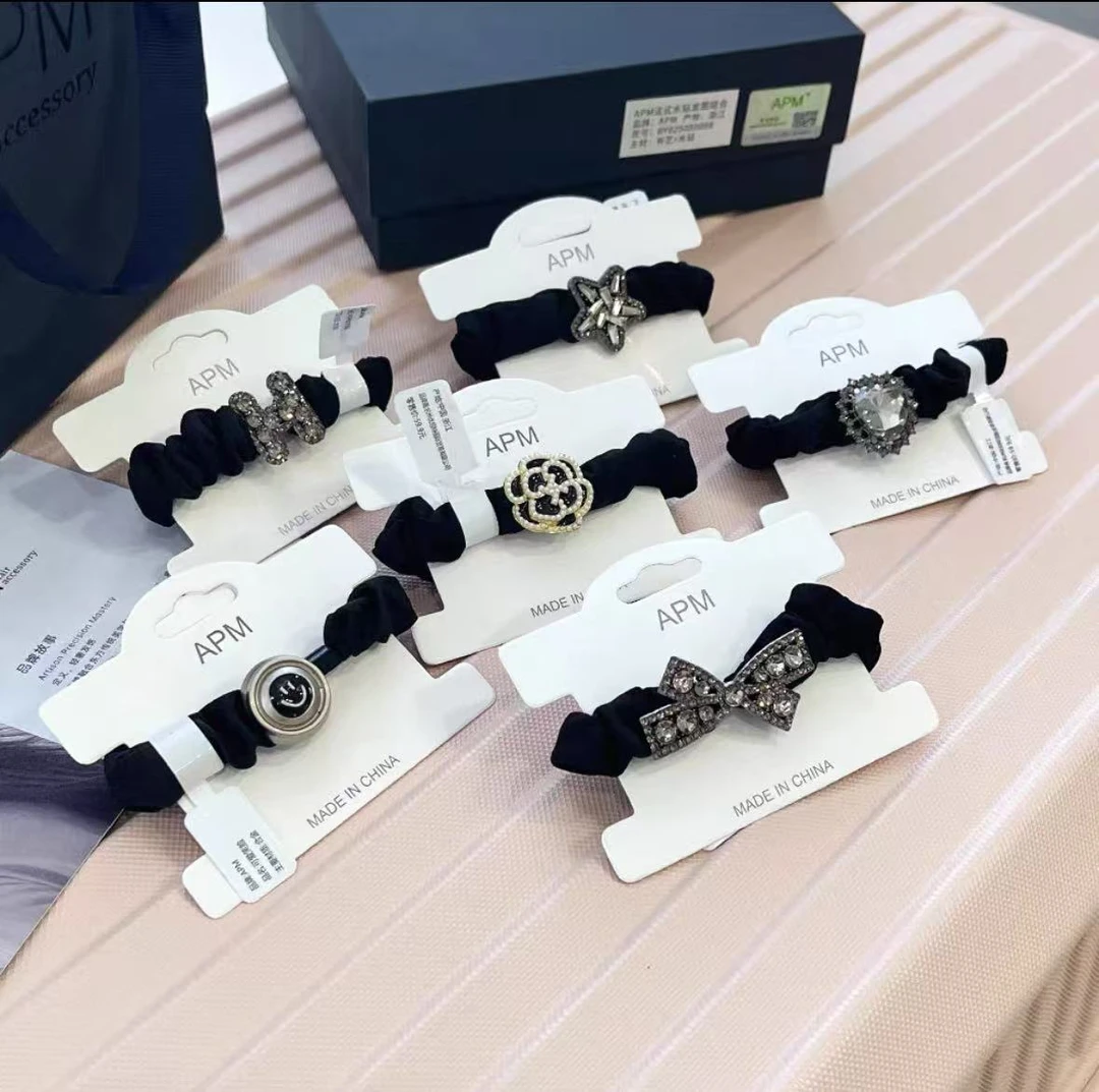 品牌高品质法式水钻发圈发绳六件套