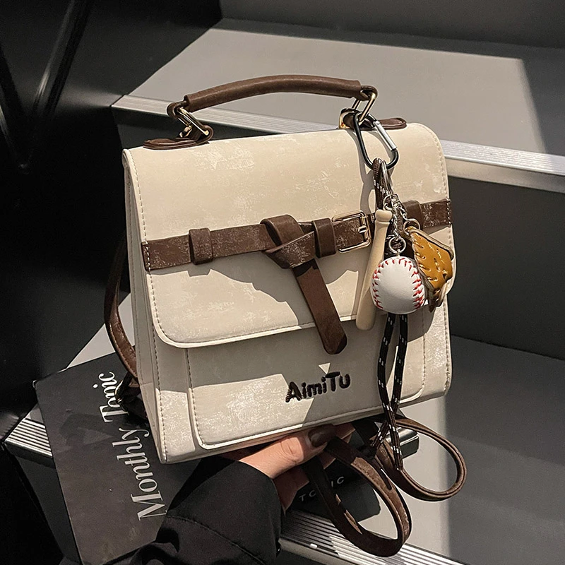 艾米兔女包百搭简约韩版新款休闲潮流学院风通勤小众手提双肩包