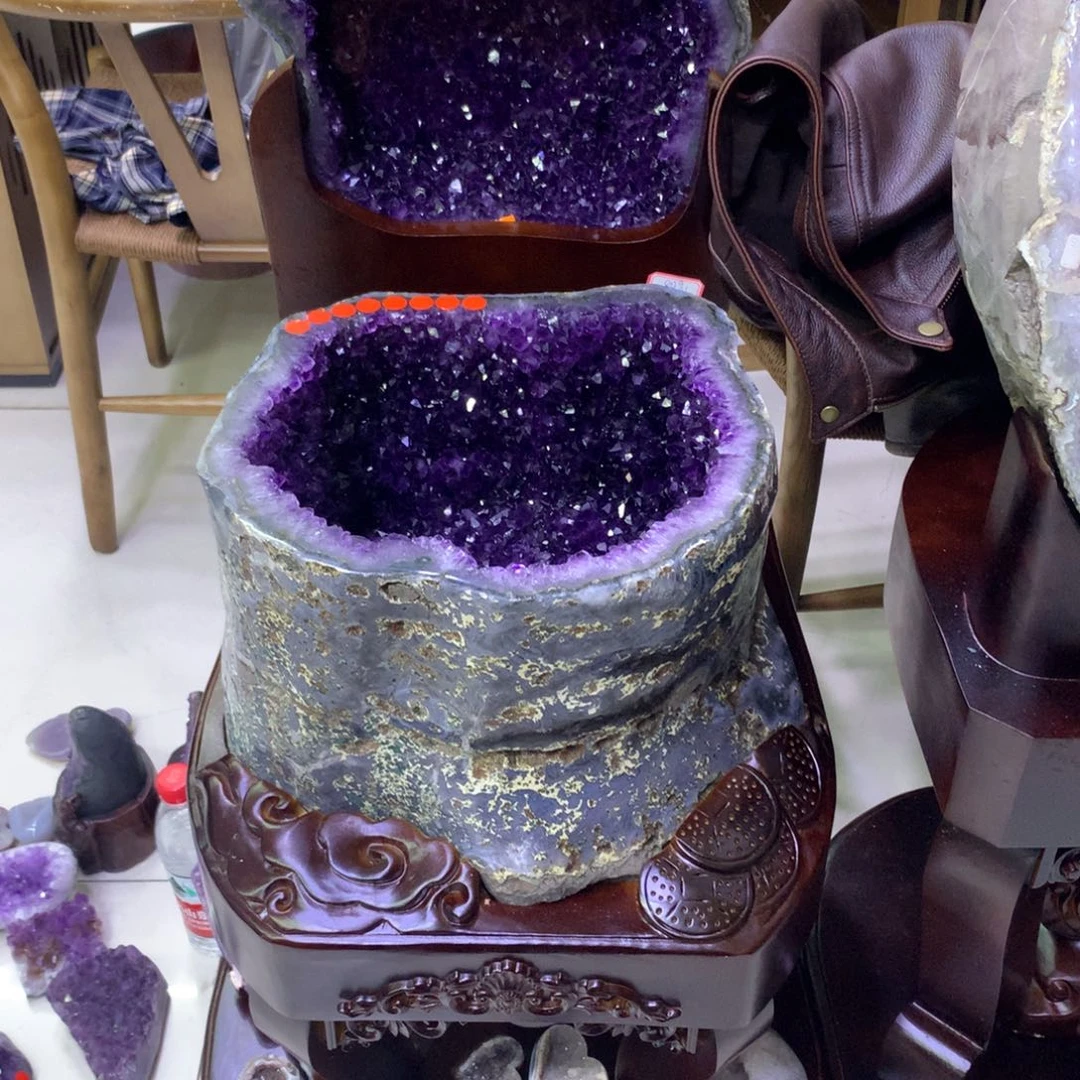 水晶摆件未镶嵌鸠*紫晶