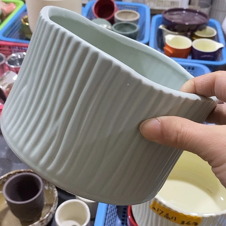 陶摆件陶盆有孔 瑕疵介意勿拍